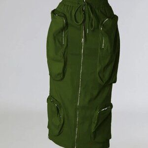 Women Cargo Zip Up Front Skirts